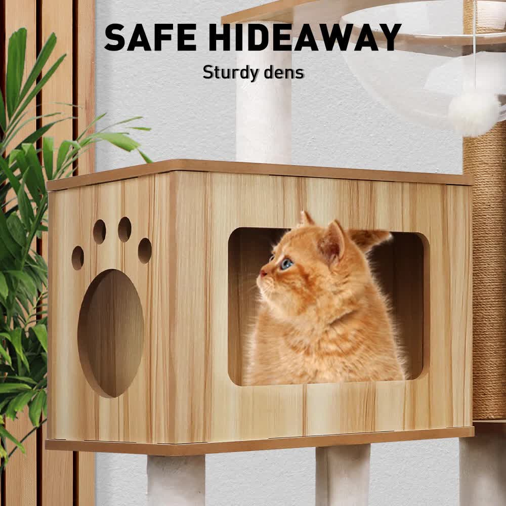 VaKa 1.42M Cat Tree Tower Scratching Post Scratcher Cats Condo House Bed Furniture - Image 8