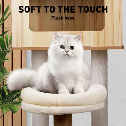 VaKa 1.42M Cat Tree Tower Scratching Post Scratcher Cats Condo House Bed Furniture - Image 9