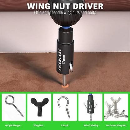 SWANLAKE 41Pcs 1/4" Magnetic Nut Driver Set SAE Metric Adapter Kit with Case - Image 5