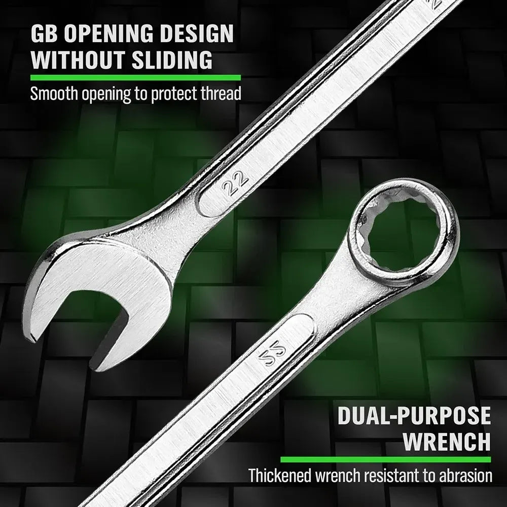Swanlake 19Pc Stubby Spanner Set Metric 6-24mm Crv 12 Point Open End with Pouch - Image 6