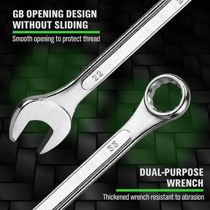 Swanlake 19Pc Stubby Spanner Set Metric 6-24mm Crv 12 Point Open End with Pouch - Image 6