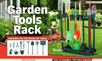 Rolling Garden Tools Storage Rack Long Short Handles Organizer Holders Fits 40 - Image 2