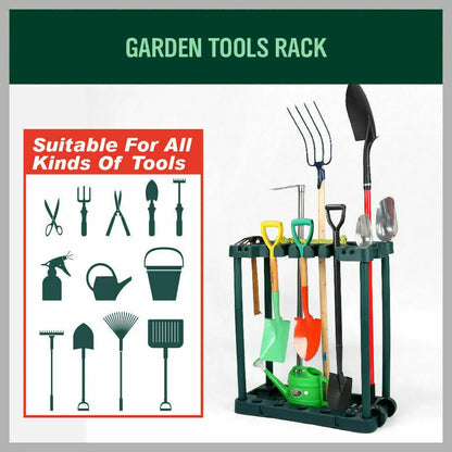 Rolling Garden Tools Storage Rack Long Short Handles Organizer Holders Fits 40 - Image 3