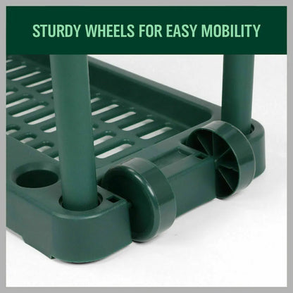 Rolling Garden Tools Storage Rack Long Short Handles Organizer Holders Fits 40 - Image 8