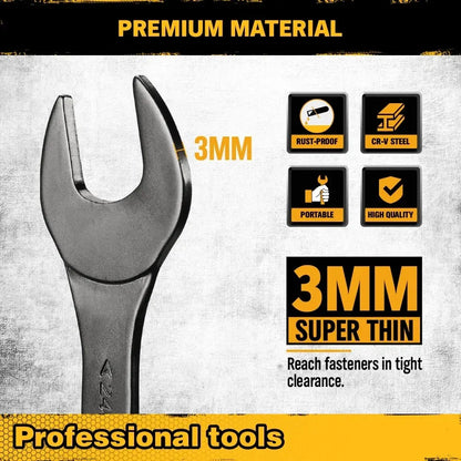 ELEAD 19Pcs 3mm Super Thin Wrench Set SAE Metric Chrome Vanadium Steel Tools - Image 6