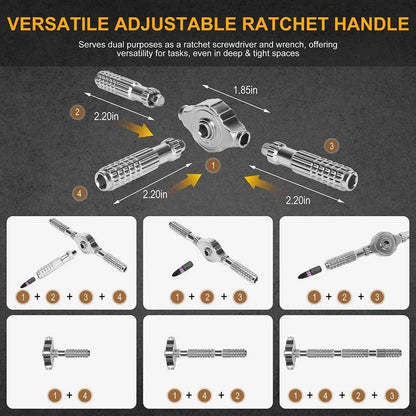 ELEAD 40in1 Ratchet Screwdriver Set Magnetic Precision Bits Adjustable T Handle - Image 5
