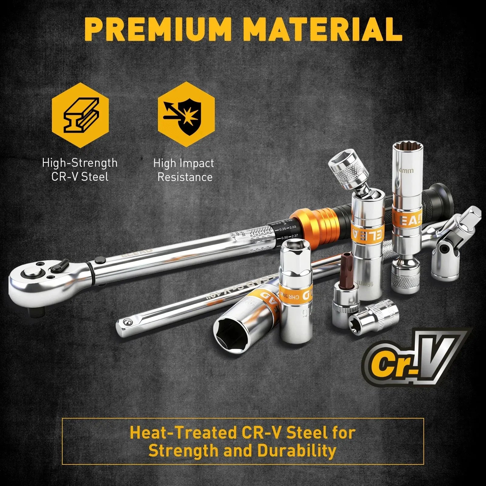ELEAD 16Pc Spark Plug Socket Set 3/8" Drive Torque Wrench Kit CR-V Removal Tool - Image 6