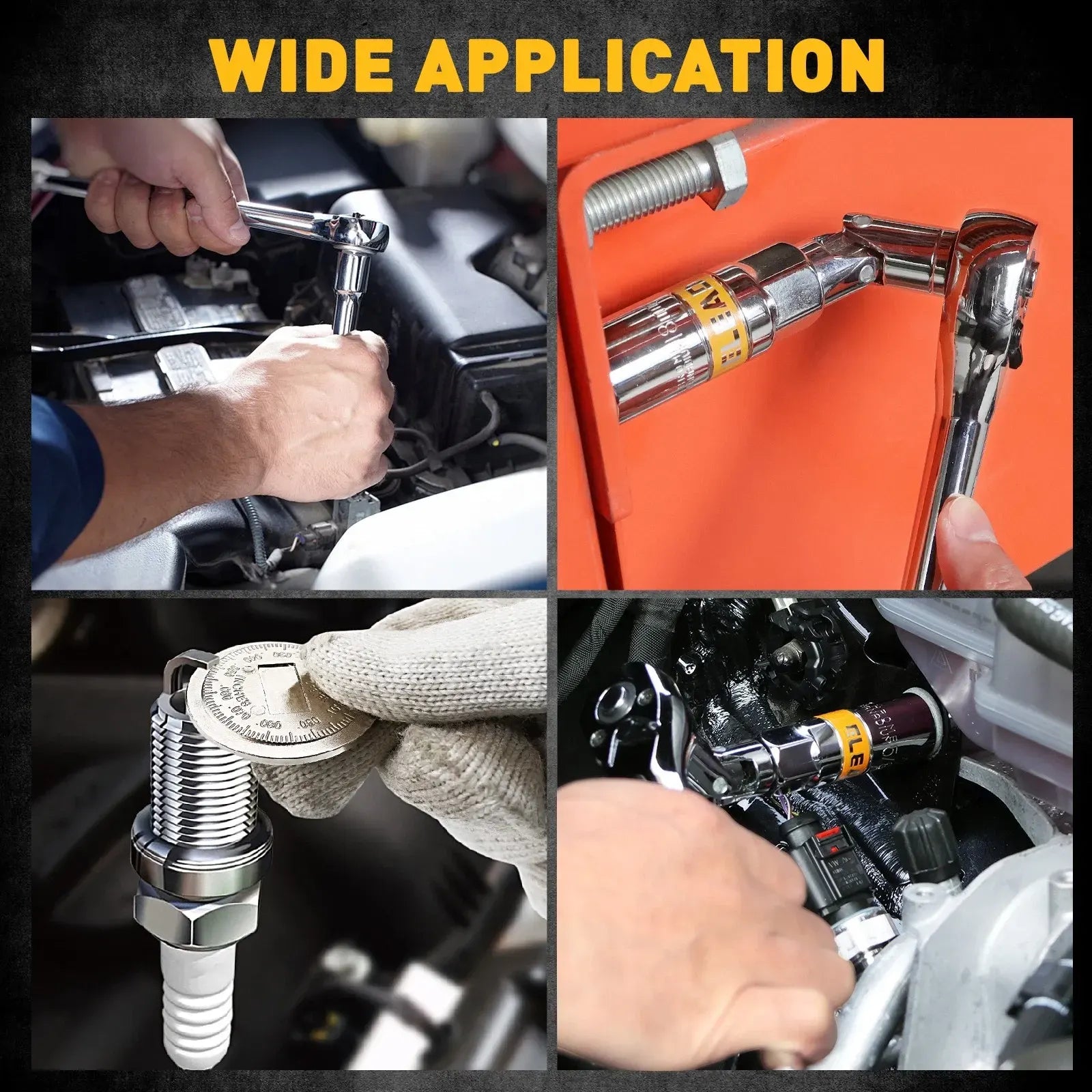 ELEAD 16Pc Spark Plug Socket Set 3/8" Drive Torque Wrench Kit CR-V Removal Tool - Image 7