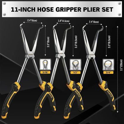 ELEAD 3PCS 11" Hose Gripper Pliers Long Reach Spark Plug Boot w/ Magnetic Racks - Image 2
