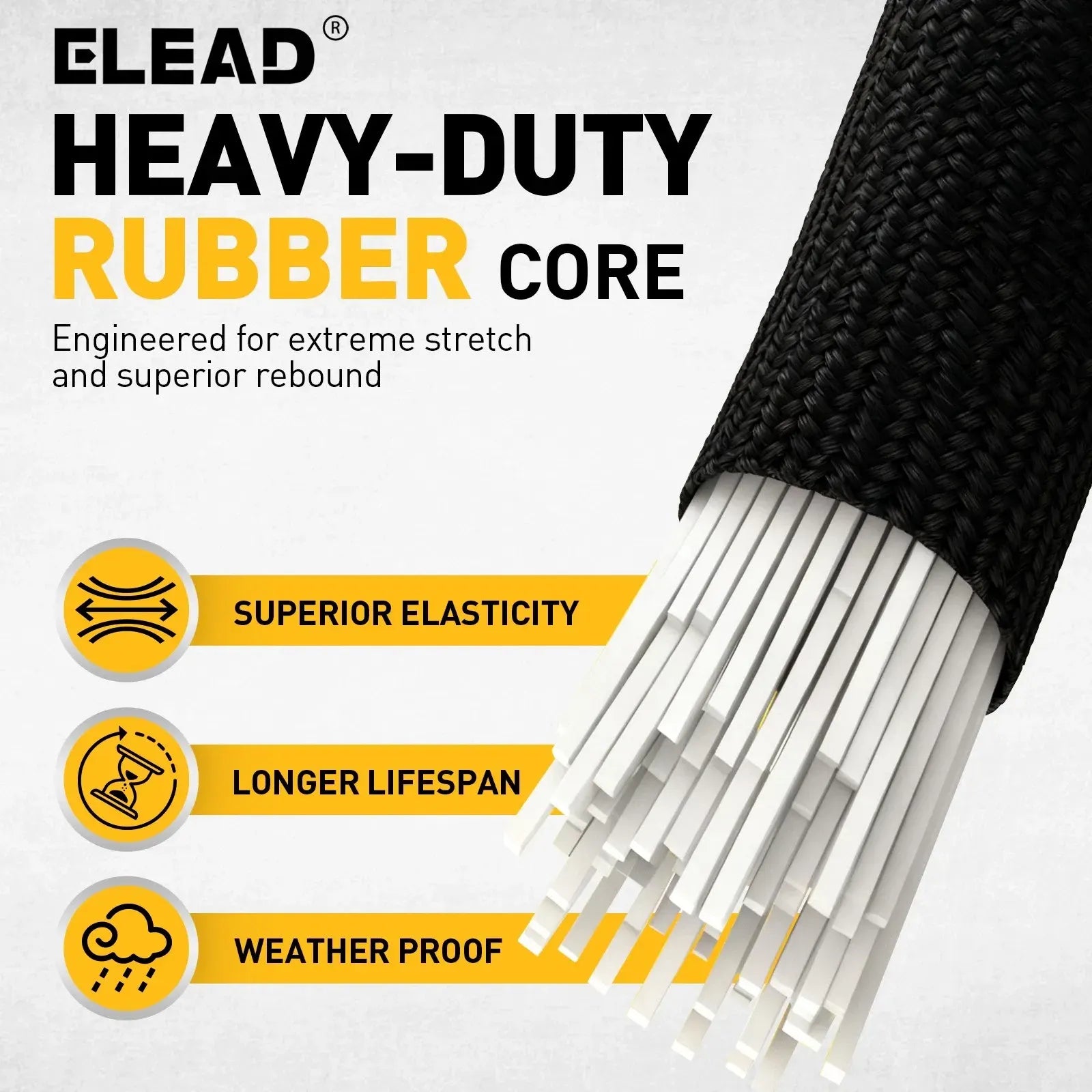 ELEAD 3/16" x 110FT Heavy Duty Bungee Cord Roll 5mm Marine Grade Shock Cord - Image 3