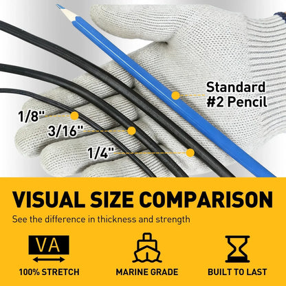 ELEAD 3/16" x 110FT Heavy Duty Bungee Cord Roll 5mm Marine Grade Shock Cord - Image 4