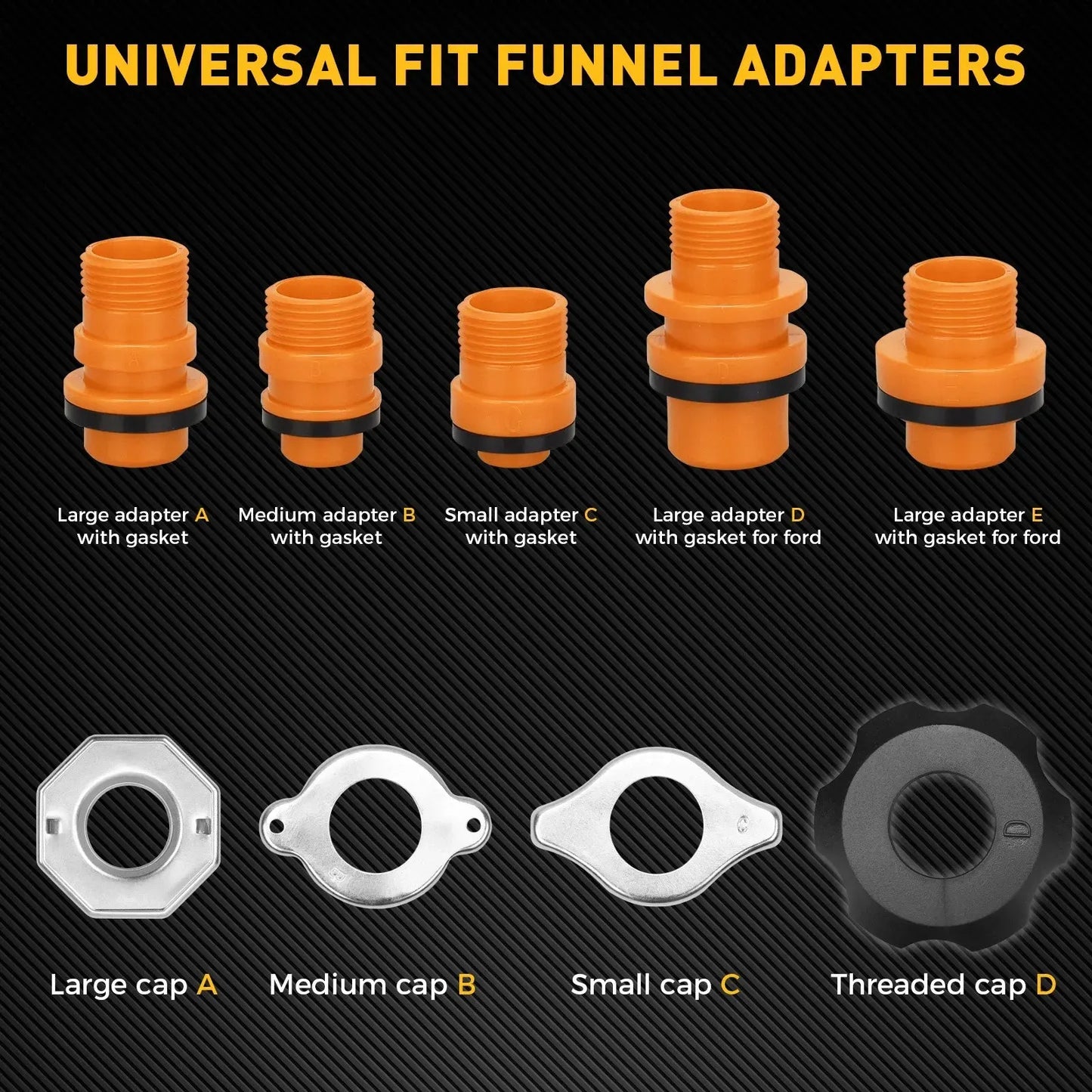 ELEAD 20Pcs No-Spill Coolant Funnel Kit Radiator Refill Bleeder Adapter Set - Image 2