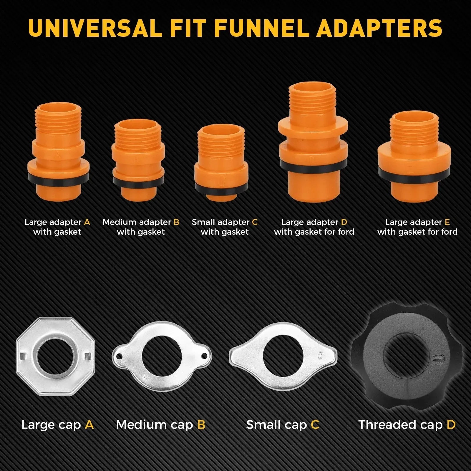 ELEAD 20Pcs No-Spill Coolant Funnel Kit Radiator Refill Bleeder Adapter Set - Image 2