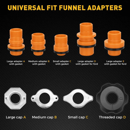 ELEAD 20Pcs No-Spill Coolant Funnel Kit Radiator Refill Bleeder Adapter Set - Image 2