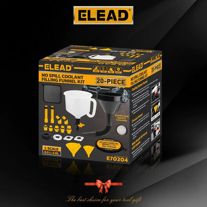 ELEAD 20Pcs No-Spill Coolant Funnel Kit Radiator Refill Bleeder Adapter Set - Image 9