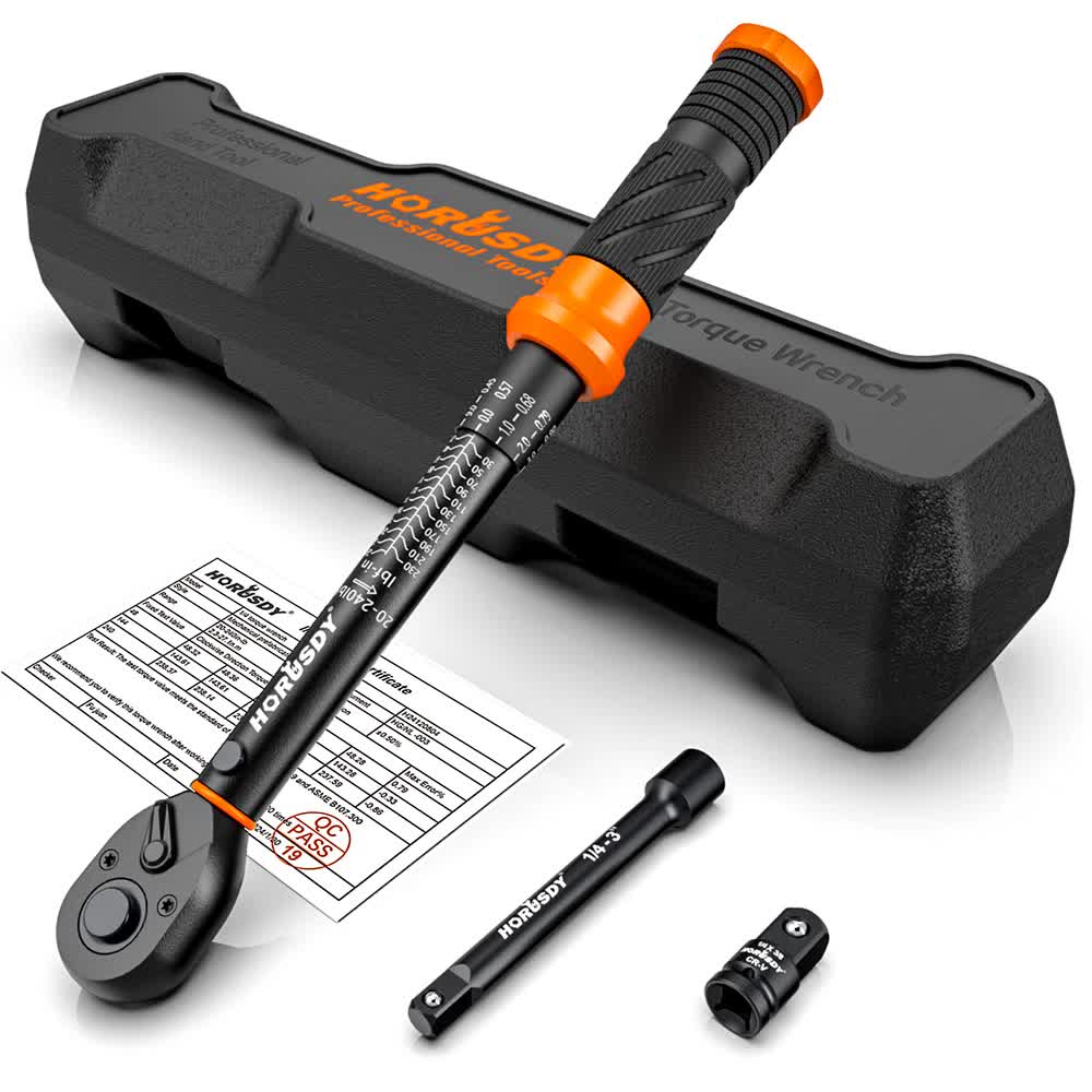 3Pc 1/4" Drive Click Torque Wrench Ratchet Socket Adaptor Extension WorkShop