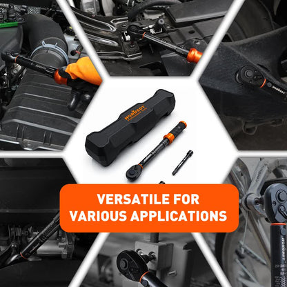 3Pc 1/4" Drive Click Torque Wrench Ratchet Socket Adaptor Extension WorkShop - Image 9