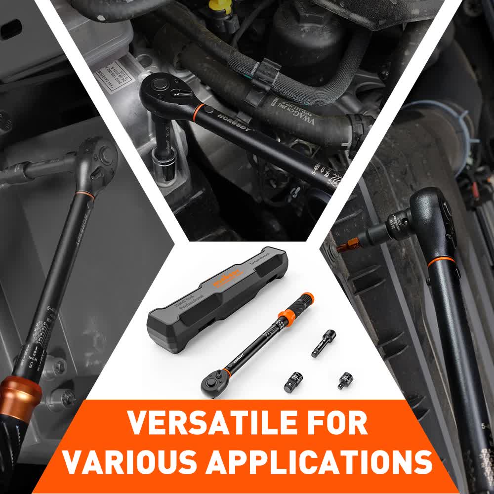 4Pc 3/8" Drive Click Torque Wrench Ratchet Socket  Adaptor Extension WorkShop - Image 9