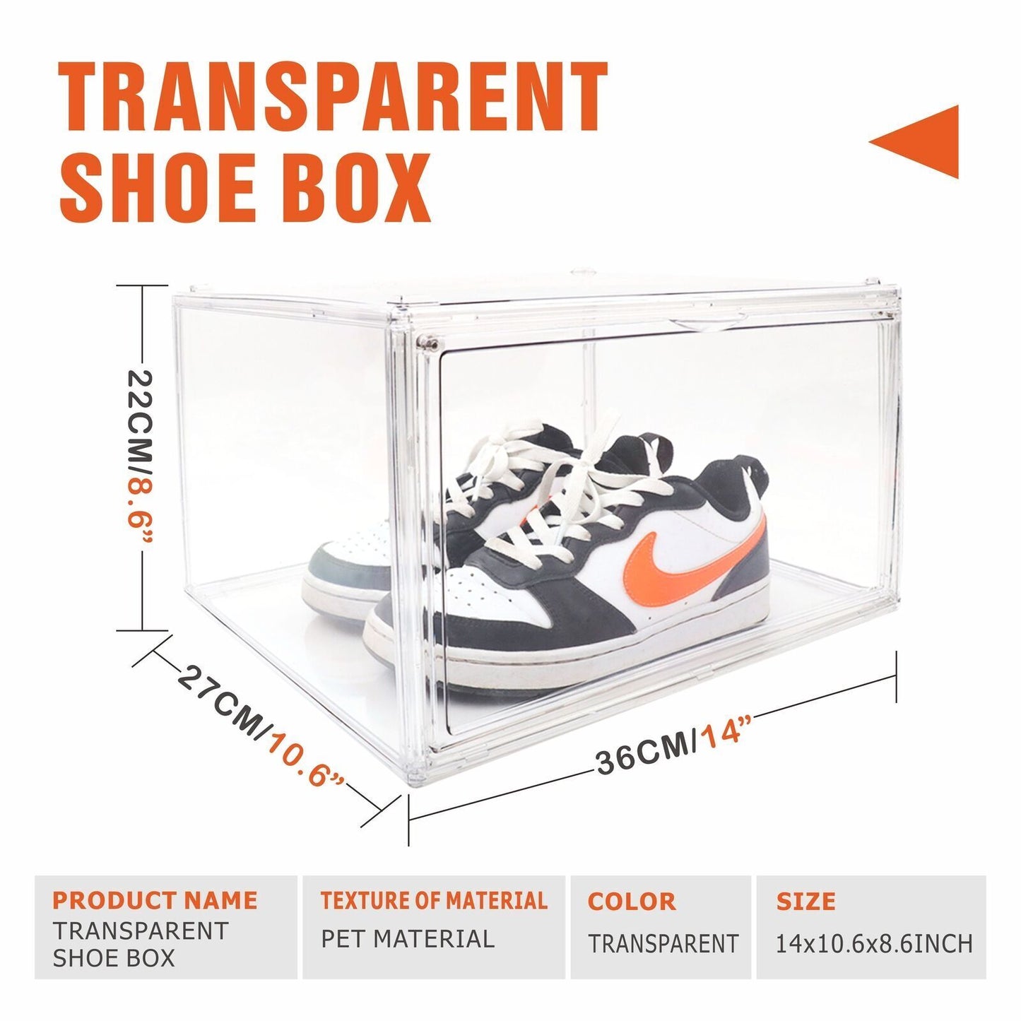 5PC  Stackable Shoe Display Box Hard Acrylic Sneaker Storage Containers Case - Image 2