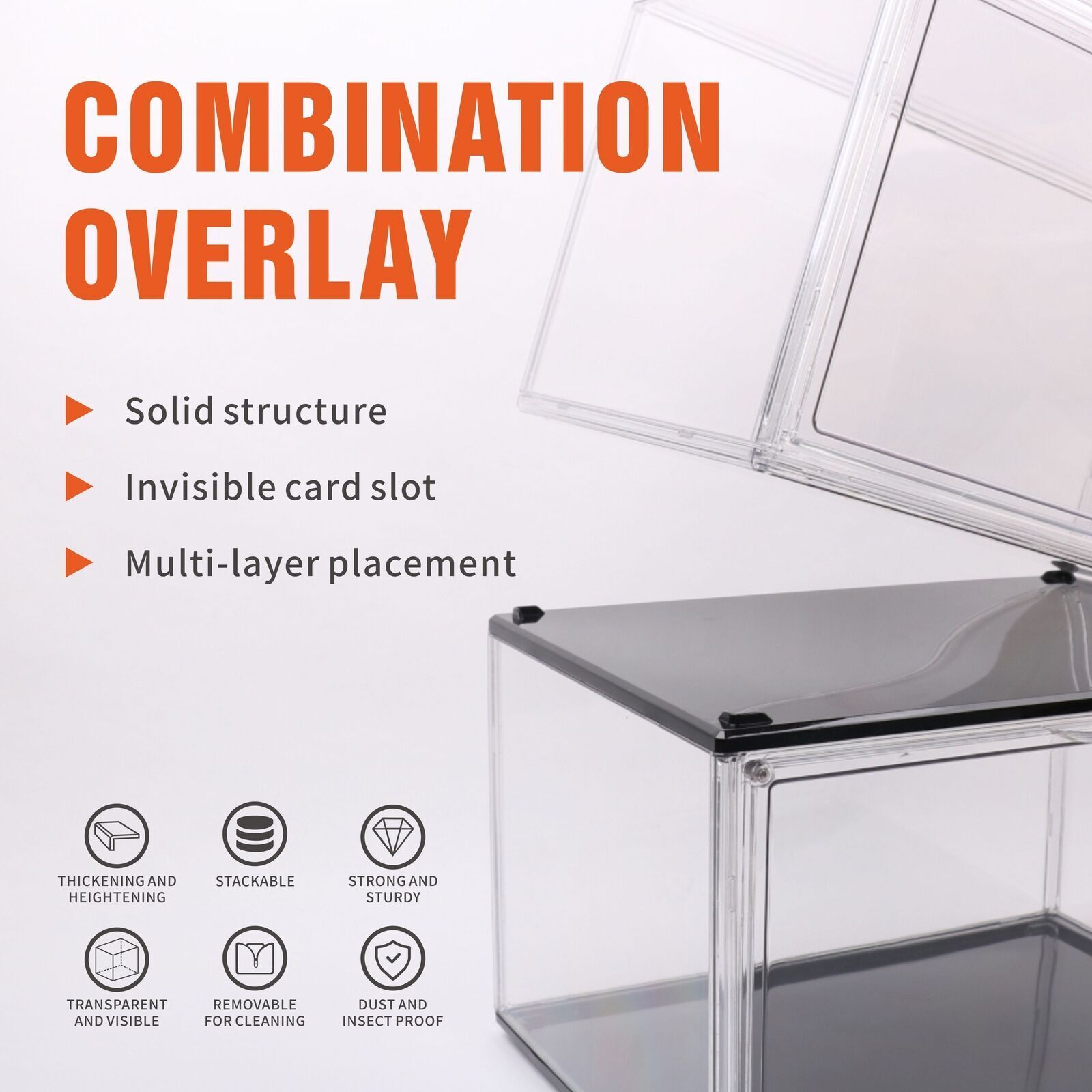 5PC  Stackable Shoe Display Box Hard Acrylic Sneaker Storage Containers Case - Image 4