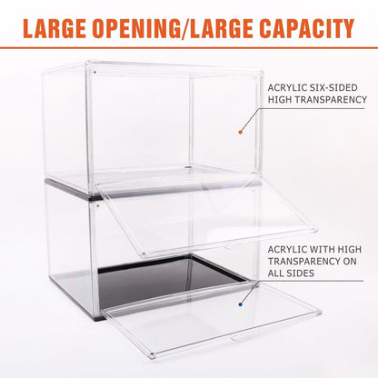 5PC  Stackable Shoe Display Box Hard Acrylic Sneaker Storage Containers Case - Image 5