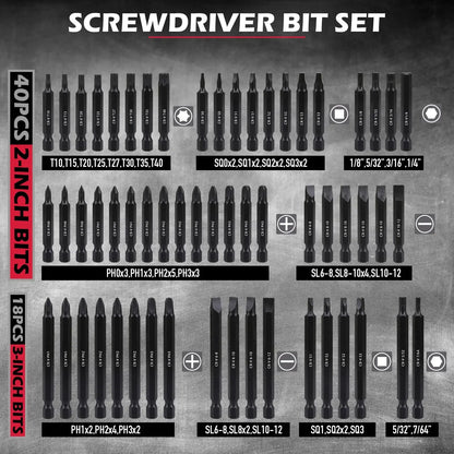 SEDY 235PC Screwdriver Bit Set Ratchet Handle Holders Security Bits Nut Drivers - Image 2