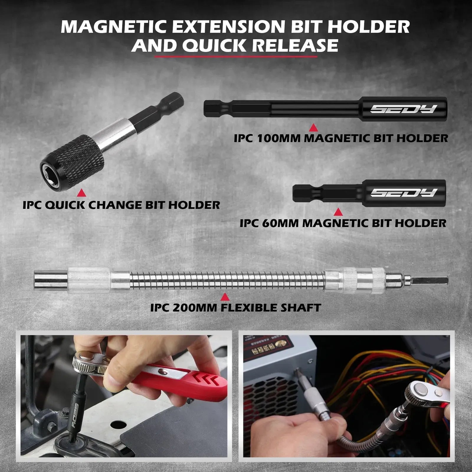 SEDY 235PC Screwdriver Bit Set Ratchet Handle Holders Security Bits Nut Drivers - Image 5