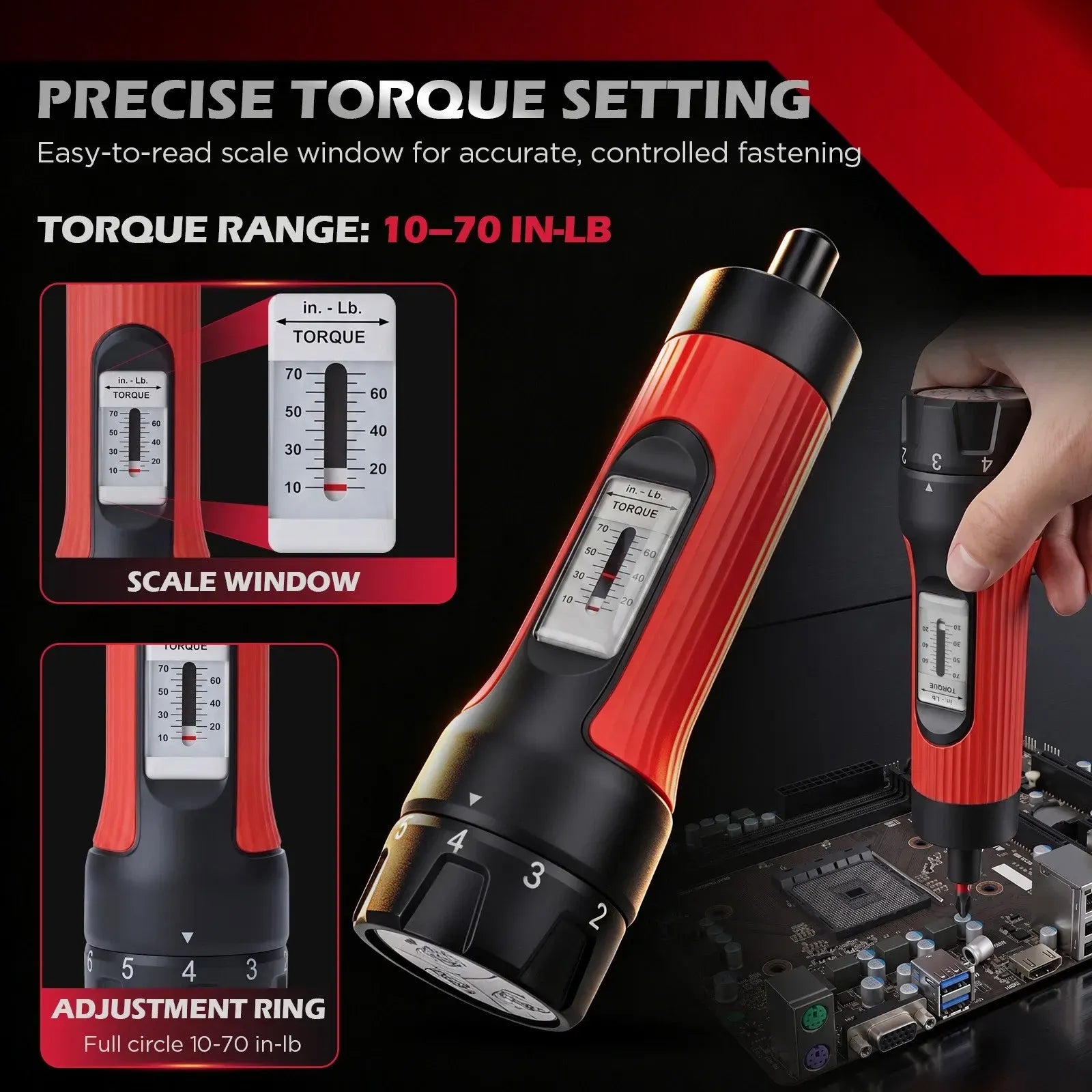 SEDY 64Pcs Torque Screwdriver Set 10-70 in-lb S2 Bits Magnetic Nut Driver Kit - Image 5