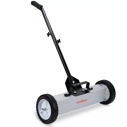 18Inch Magnetic Pick Up Sweeper With Wheels 45LBS Lawn Sweeper Roofing Tools