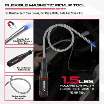 SEDY 6Pcs Magnetic Tray Pick-Up Tool Set Flexible Telescoping Auto Repair - Image 4