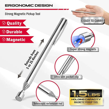 SEDY 6Pcs Magnetic Tray Pick-Up Tool Set Flexible Telescoping Auto Repair - Image 6