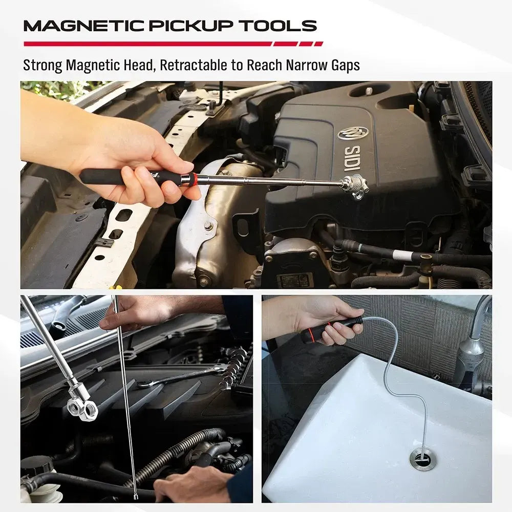 SEDY 6Pcs Magnetic Tray Pick-Up Tool Set Flexible Telescoping Auto Repair - Image 8
