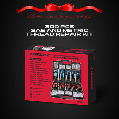SEDY 320Pcs Helicoil Thread Repair Kit SAE Metric HSS Drill Bits Thread Restorer - Image 9