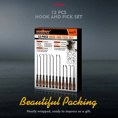 HORUSDY 12Pc Precision Hook and Pick Set O-Ring Seal Remover Hooks Puller Tool - Image 9