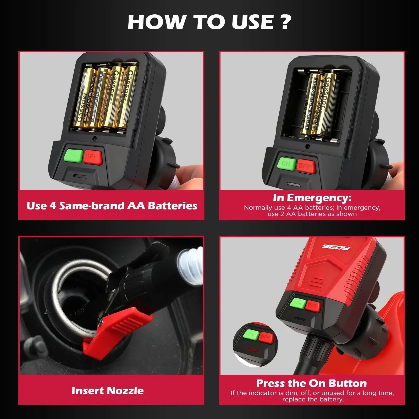 SEDY 3.2 GPM Automatic Shut Off Fuel Transfer Pump Battery Powered Diesel Pump - Image 7