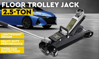 Hydraulic Floor Jack 2.5T Trolley Low Profile Car Track Quick Lifting 85-385mm - Image 3