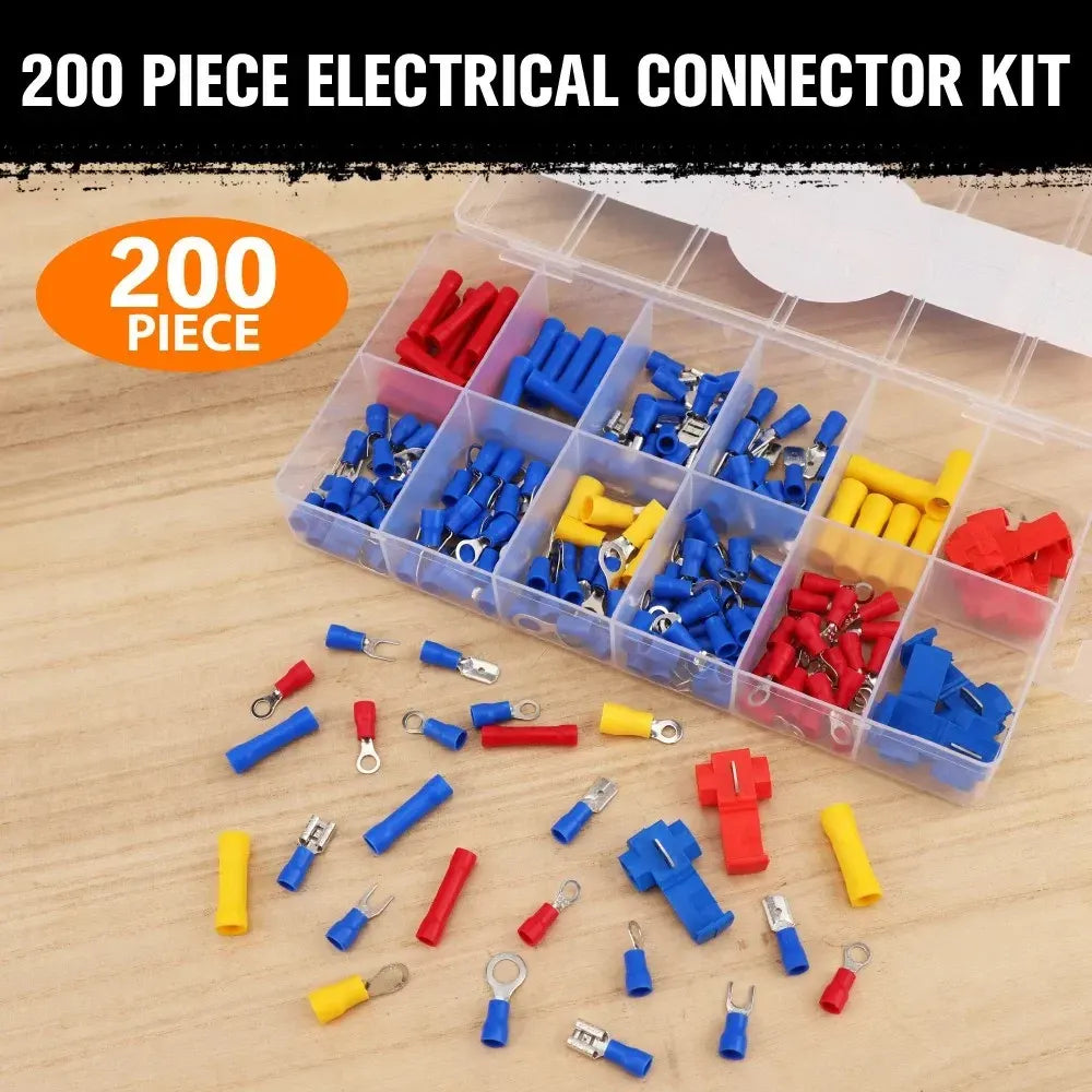 HORUSDY 200PCS Crimp Terminals Wire Connector Kit Spade Ring Butt for Car Wiring - Image 4
