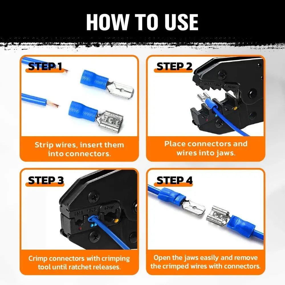 HORUSDY 200PCS Crimp Terminals Wire Connector Kit Spade Ring Butt for Car Wiring - Image 6