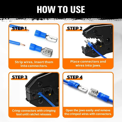 HORUSDY 200PCS Crimp Terminals Wire Connector Kit Spade Ring Butt for Car Wiring - Image 6