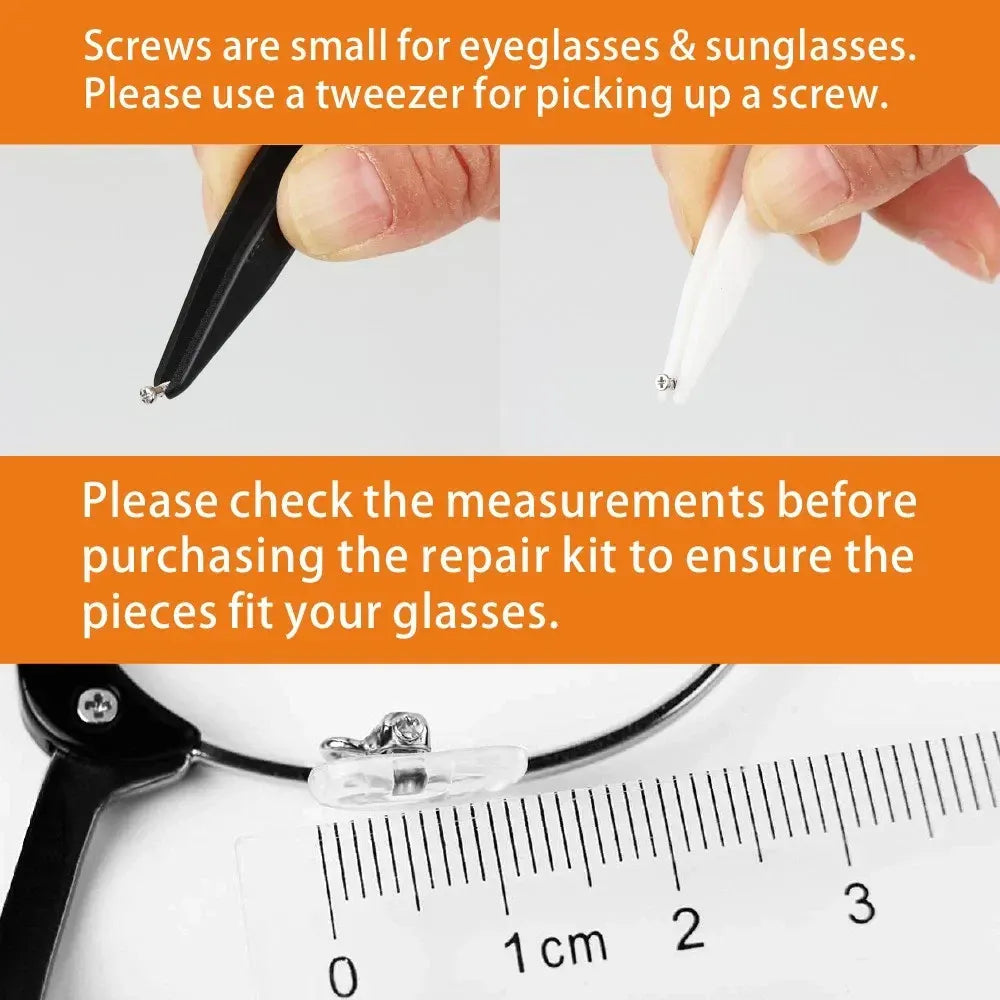 Eyeglass Sun Glasses Optical Repair Tool Screw Nut Nose Pad Assortment Set Kit - Image 5