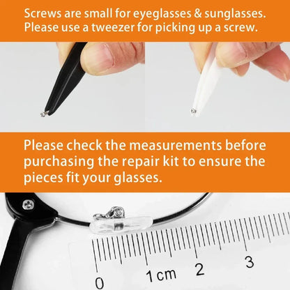 Eyeglass Sun Glasses Optical Repair Tool Screw Nut Nose Pad Assortment Set Kit - Image 5