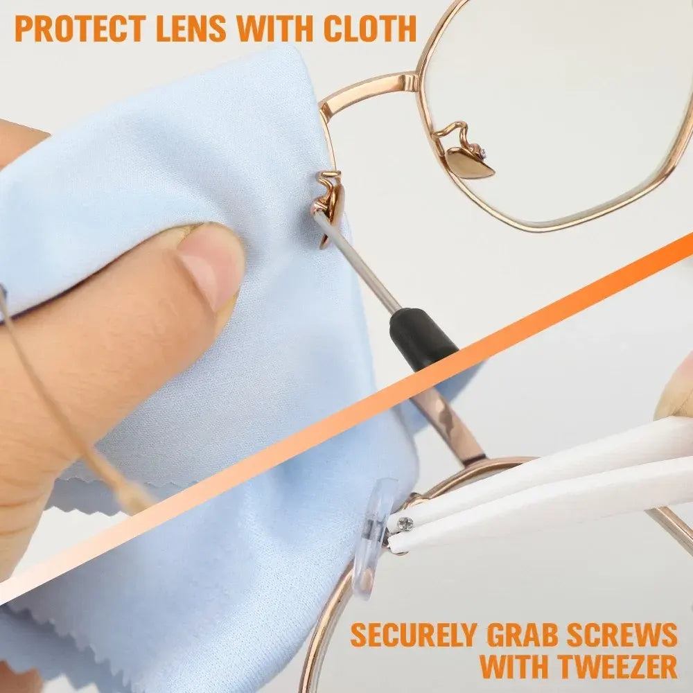 Eyeglass Sun Glasses Optical Repair Tool Screw Nut Nose Pad Assortment Set Kit - Image 6