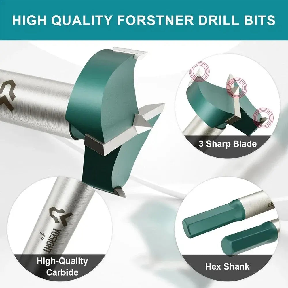 Woodworking Drill Bit Set Forstner 15-35mm Countersink Hex Shank Forstner Bits - Image 3