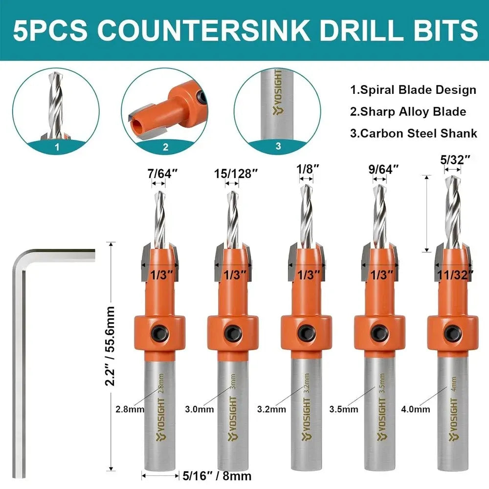 Woodworking Drill Bit Set Forstner 15-35mm Countersink Hex Shank Forstner Bits - Image 4