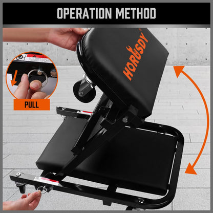 40inch 2 in 1 Folding Creeper Mechanic Z Seat Garage Workshop Rolling Work Stool - Image 5