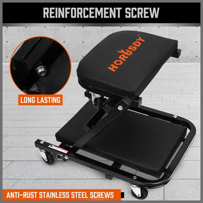 40inch 2 in 1 Folding Creeper Mechanic Z Seat Garage Workshop Rolling Work Stool - Image 7