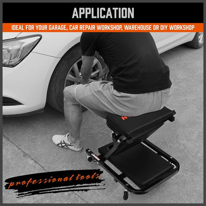 40inch 2 in 1 Folding Creeper Mechanic Z Seat Garage Workshop Rolling Work Stool - Image 8