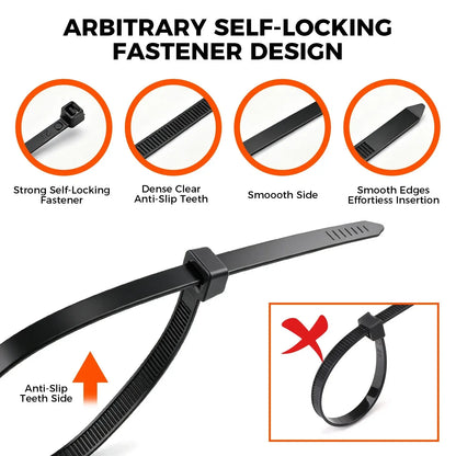 520Pcs Cable Ties Zip Ties Nylon UV Stabilised Bulk Black Cable Tie Black Au - Image 4