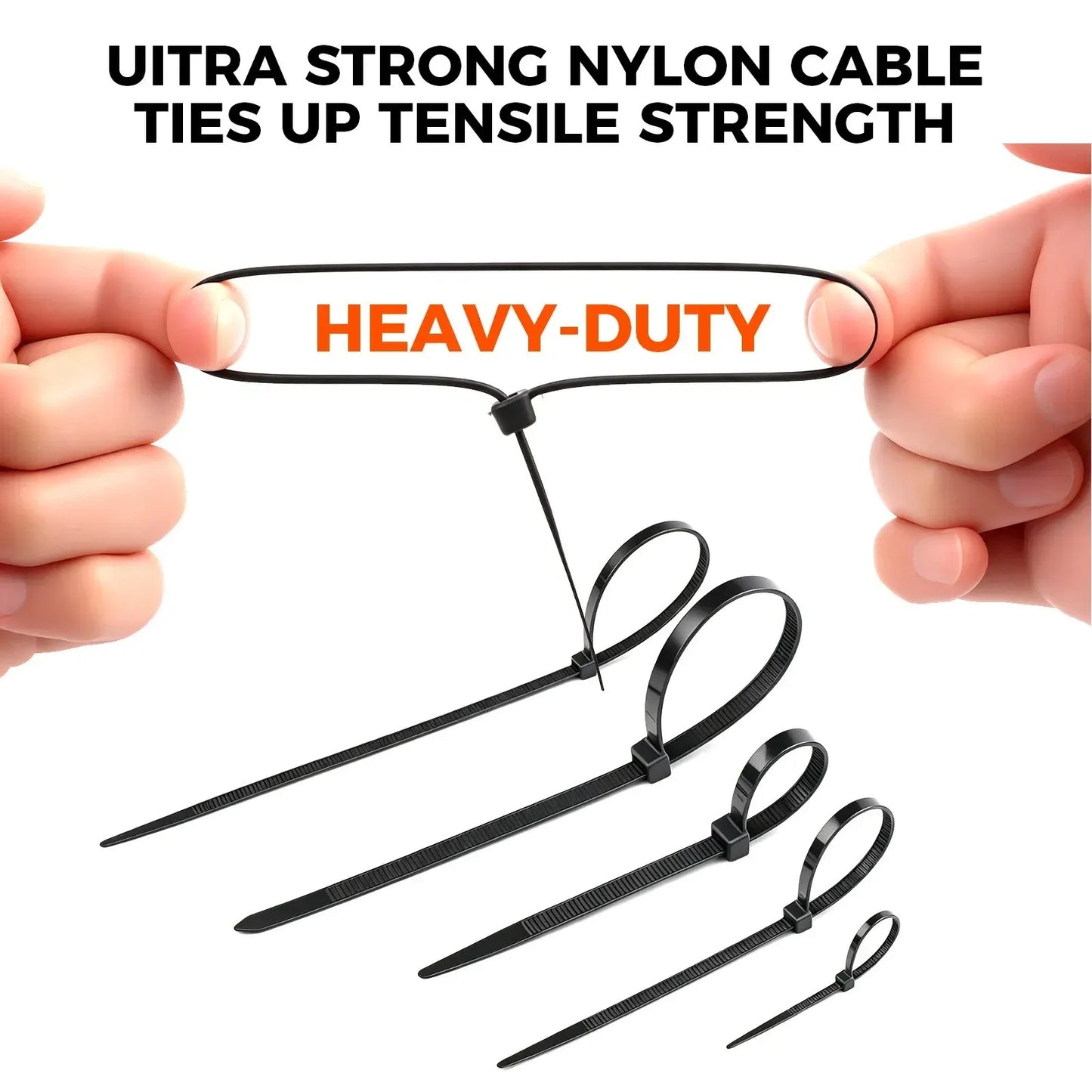 520Pcs Cable Ties Zip Ties Nylon UV Stabilised Bulk Black Cable Tie Black Au - Image 5