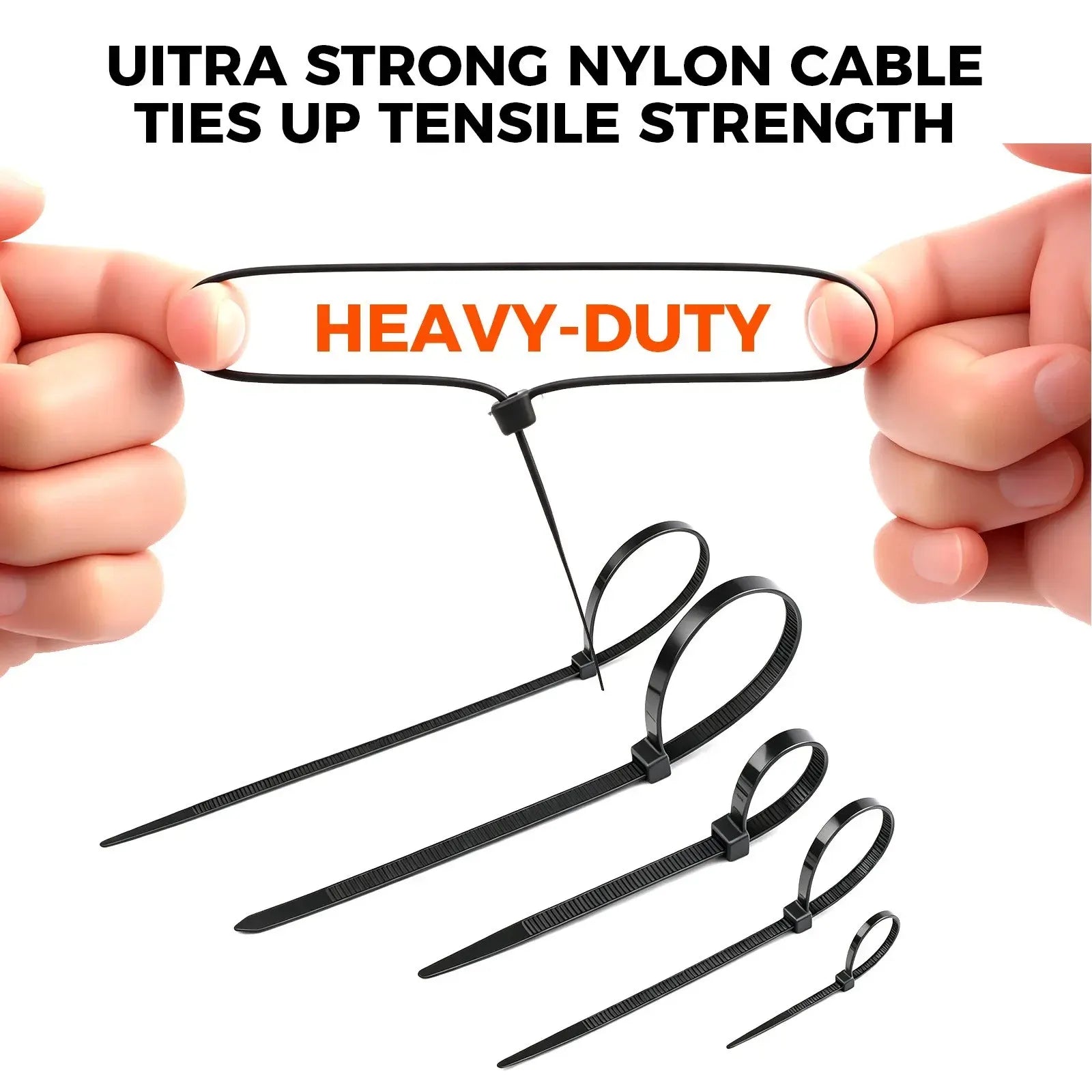 520Pcs Cable Ties Zip Ties Nylon UV Stabilised Bulk Black Cable Tie Black Au - Image 5
